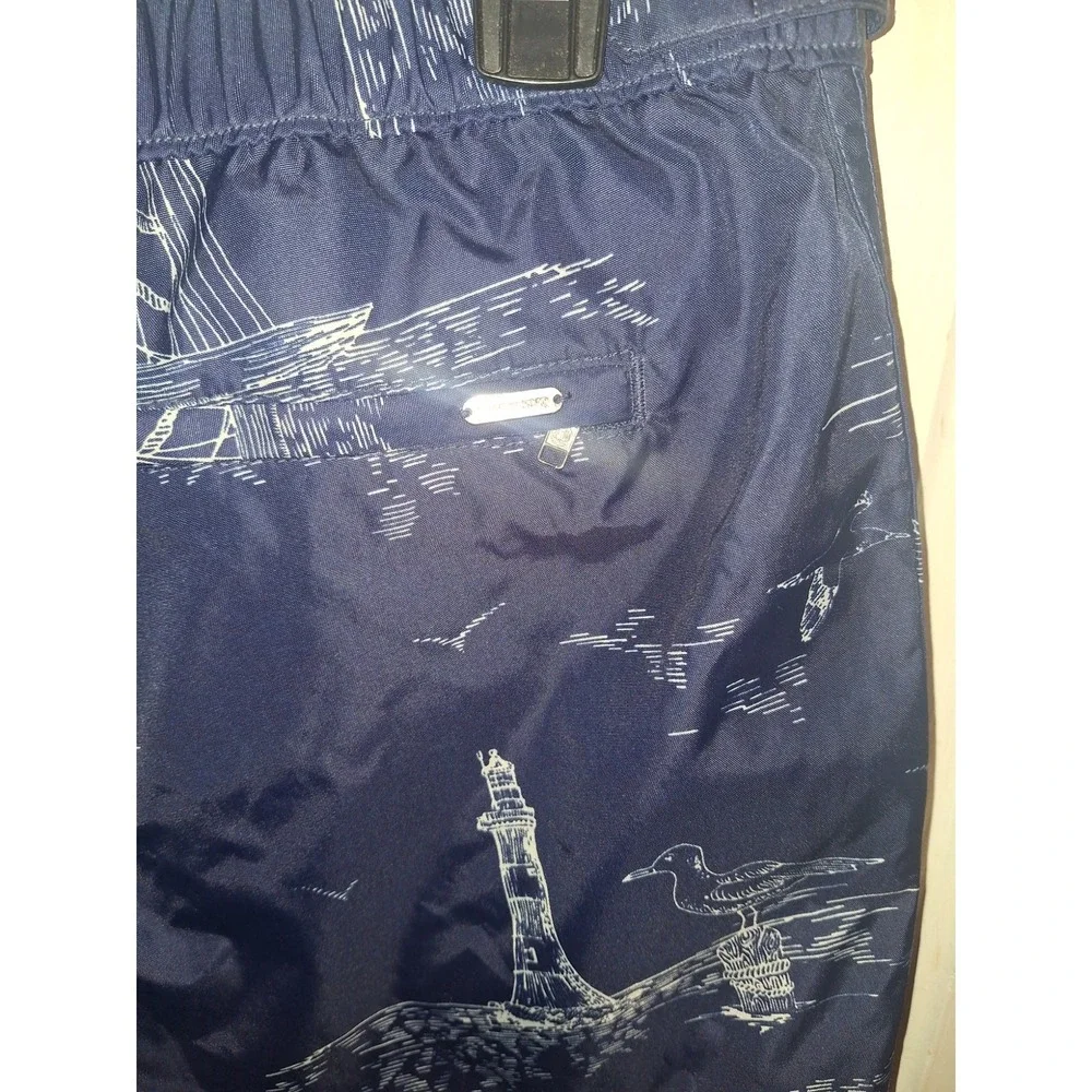 Land's End Men's Size 36 Nylon Lined‎ Nautical Swim Trunks Board Shorts Vacation